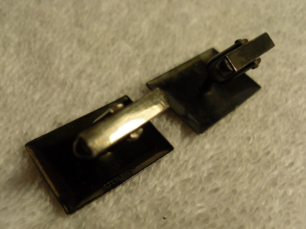 Vintage JAPAN solid sterling silver cuff links set - Japan