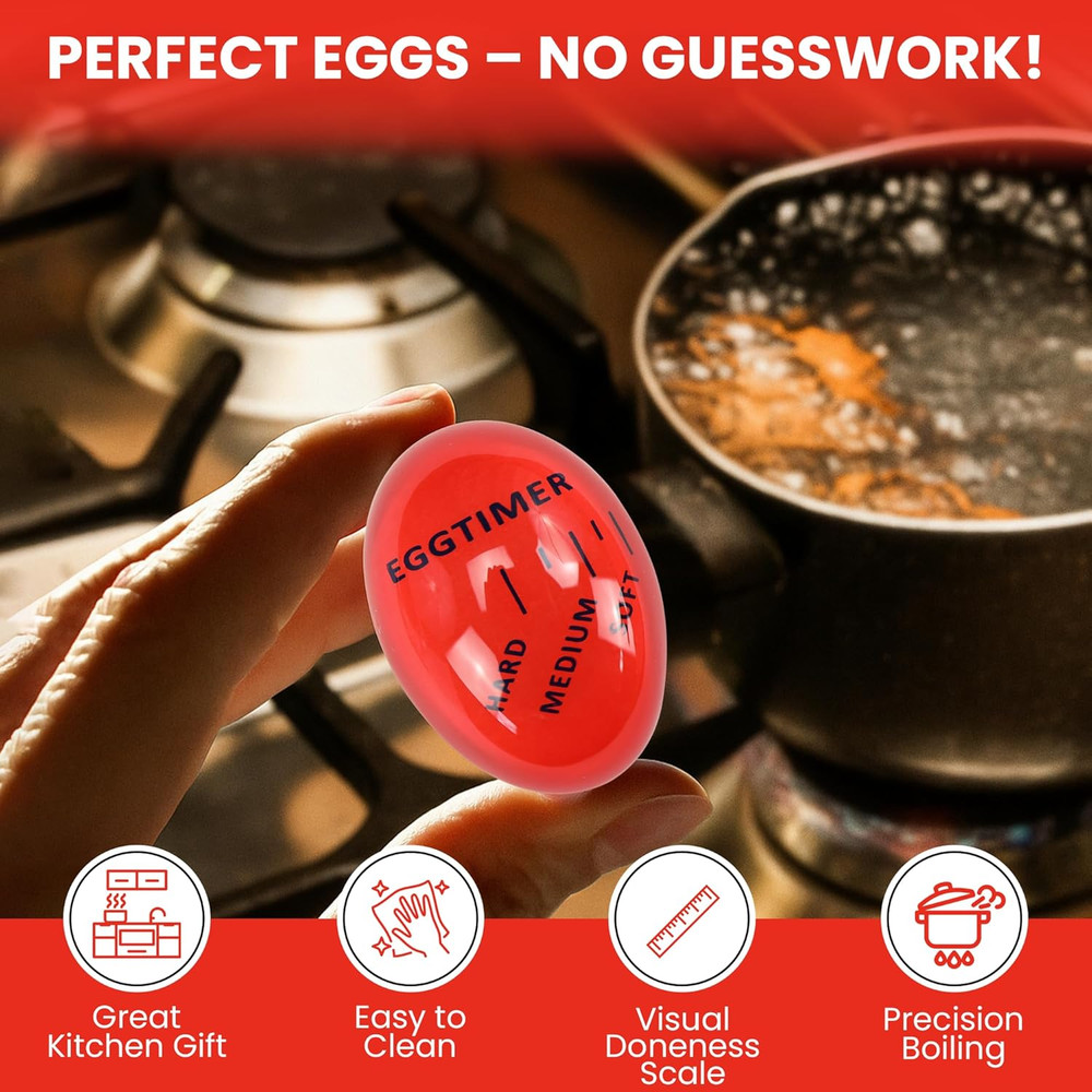 Egg Timer 2-Pack, BPA Free Color Changing for Soft or Hard Boiled Eggs