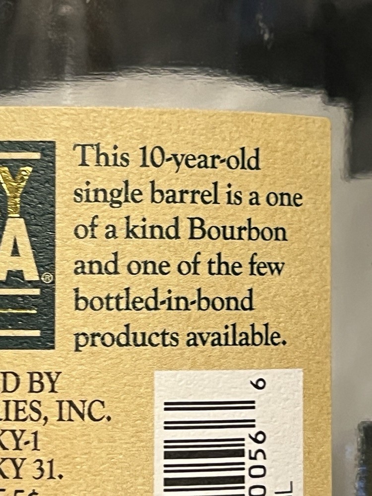 Henry McKenna 10 Year Single Barrel Bourbon Whiskey Bottle Empty Upcycle