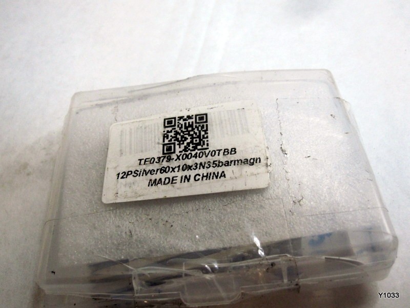12-Pack N35 Neodymium Magnets - 35 lbs Pull Force, 60x10x3