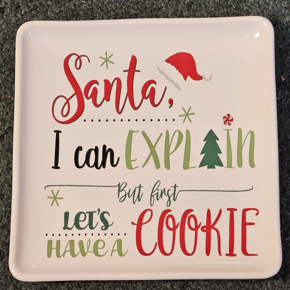 Square Christmas Cookie Plate