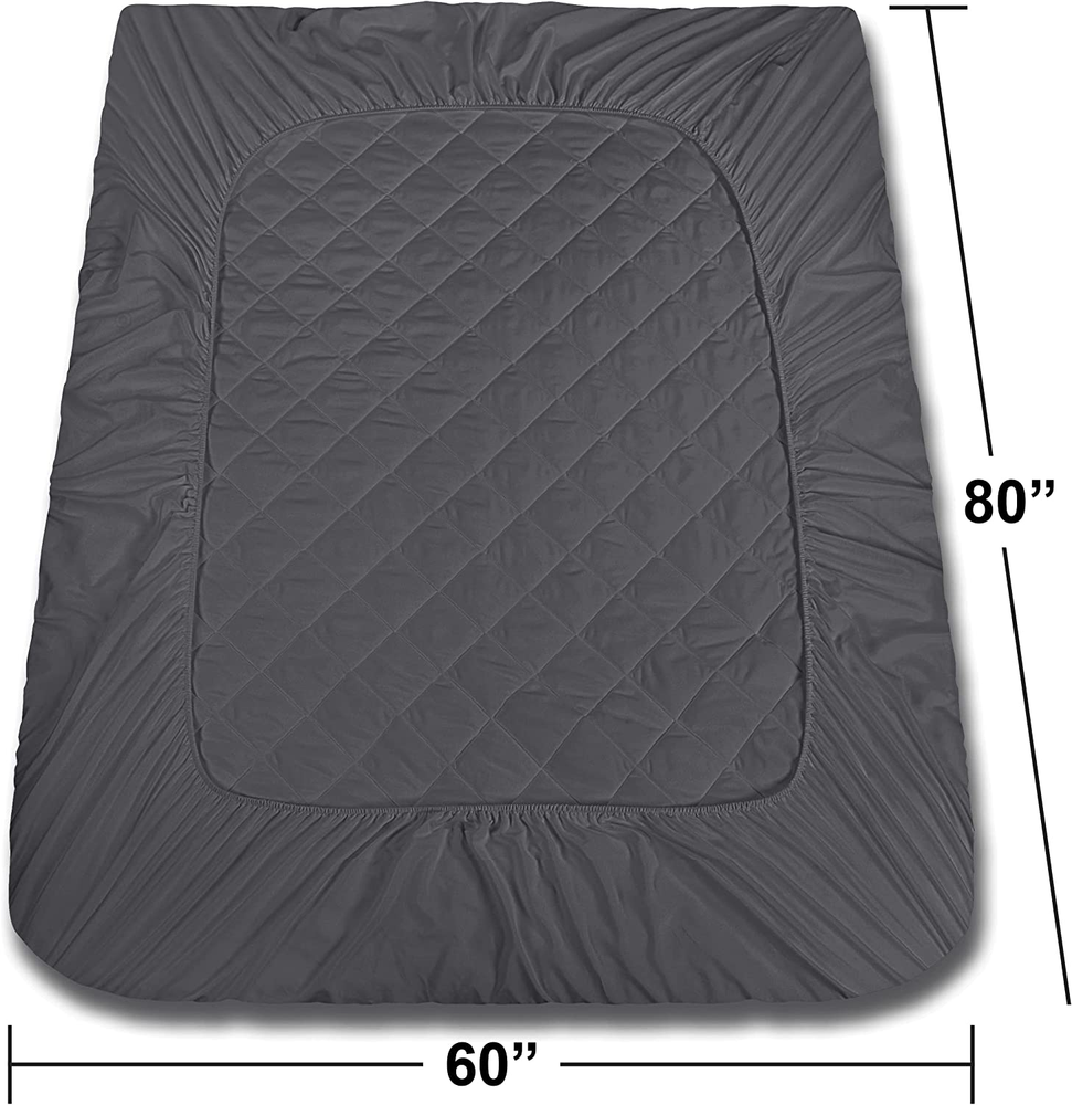 Quilted Mattress Pad Matress Protector Microfiber Bed Cover Fitted Deep Pocket
