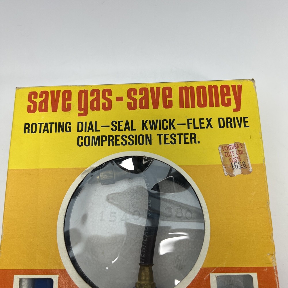 Vintage RAC Rotating Dial Engine Compression Tester Seal-Kwic Model 1539 EUC