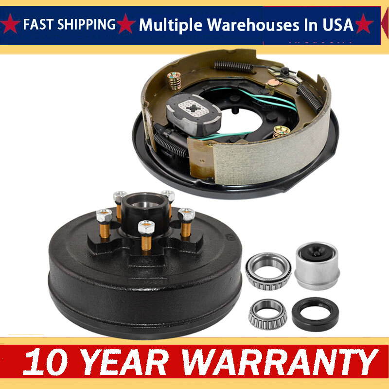 5 on 4.5" Trailer Hub Drum & 10"x2-1/4" Left Electric Brakes 3500 lbs 5LUGS H3