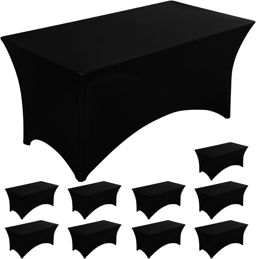 10 Pack 6FT Spandex Table Cover 6 Foot Tables Fitted Rectangular Stretch