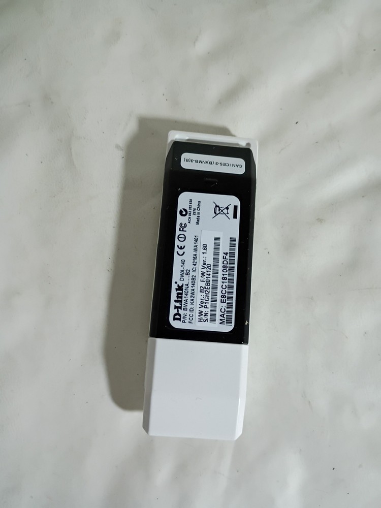 D-Link DWA-140 Wireless N USB Network Adapter 2.4GHz – Pre-Owned
