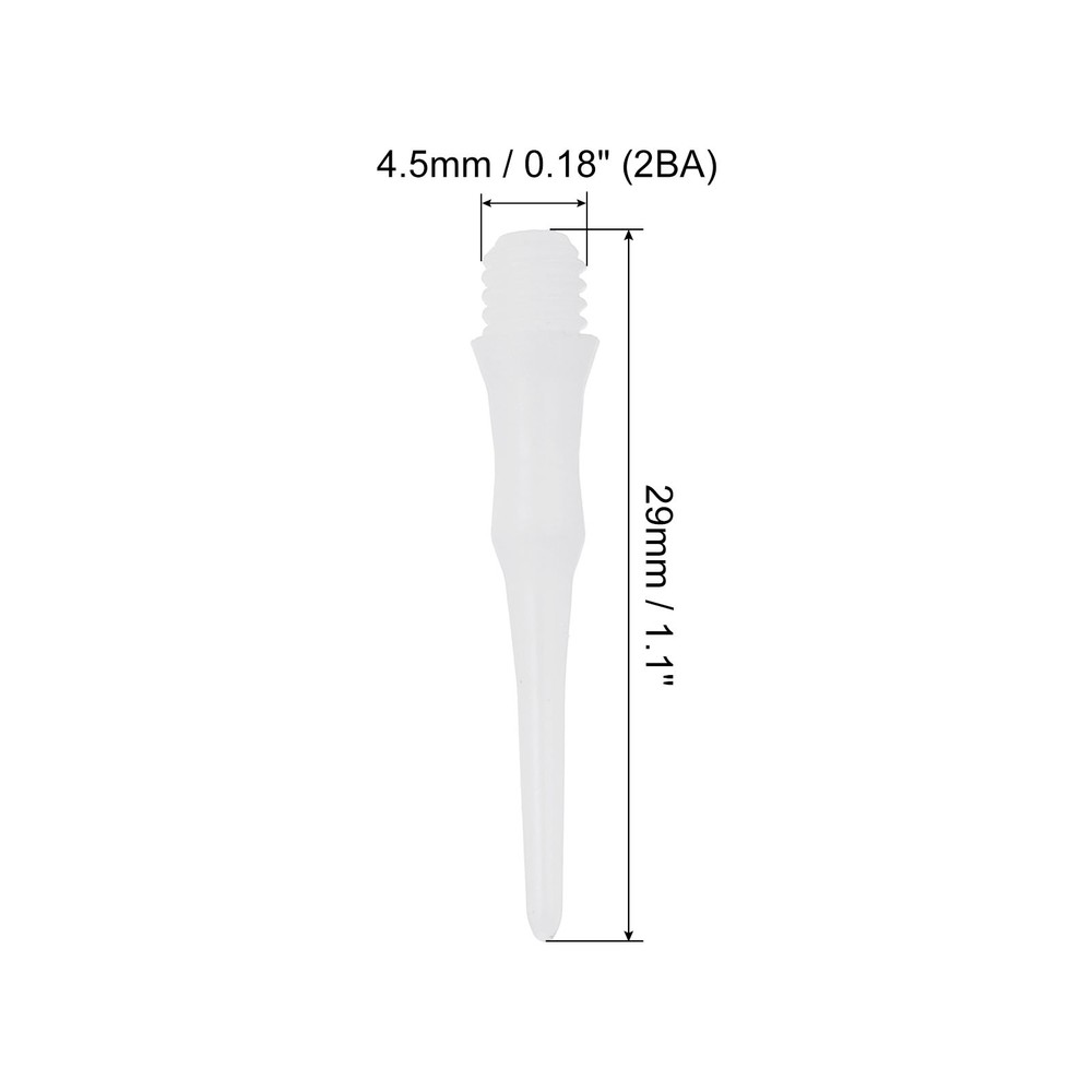 60Pcs 2BA Thread Plastic Soft Dart Tips Replacement Dart Accessories, White