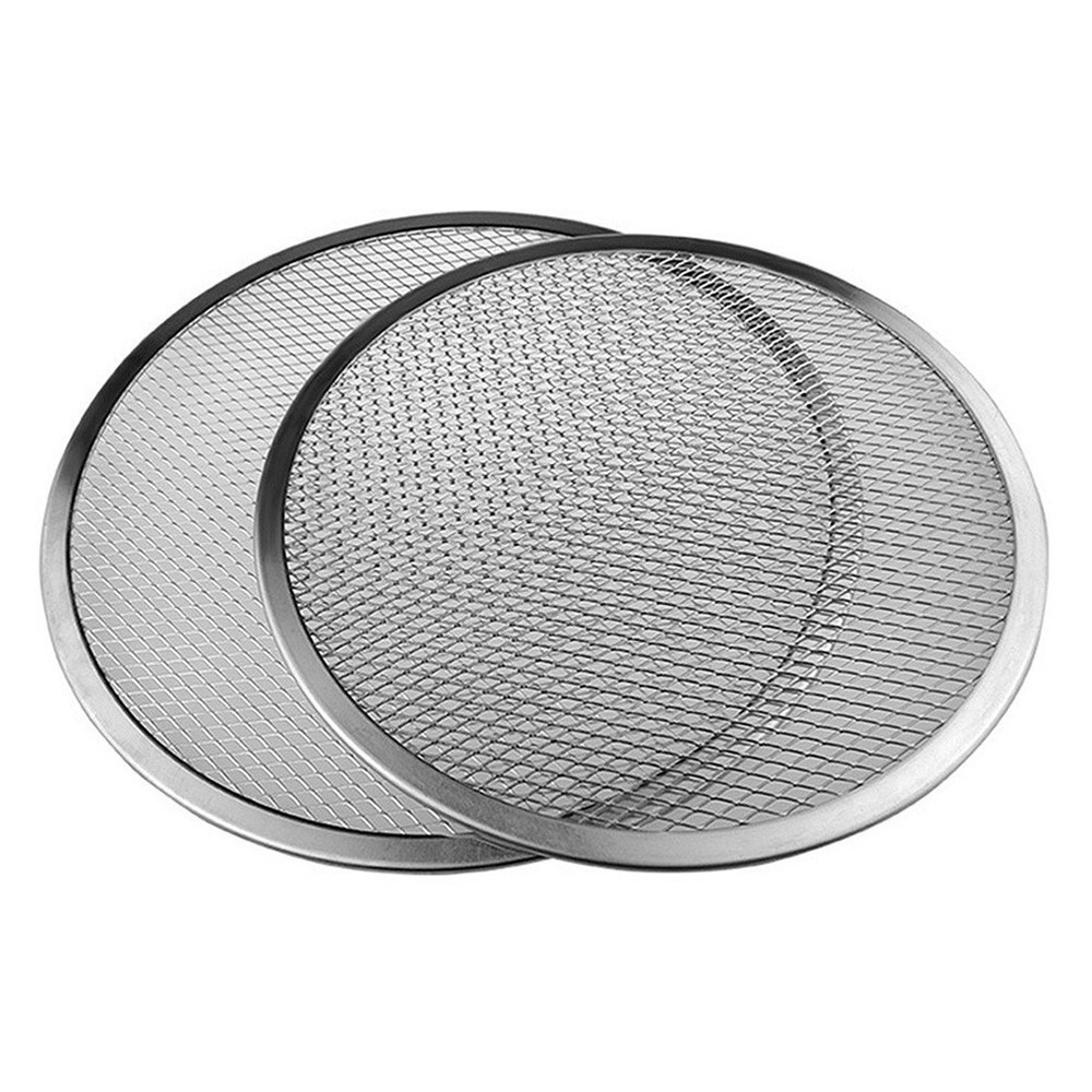 2 Pcs Pizza Pan Baking Pan Net for Home Shop (Silver 11 Inches)