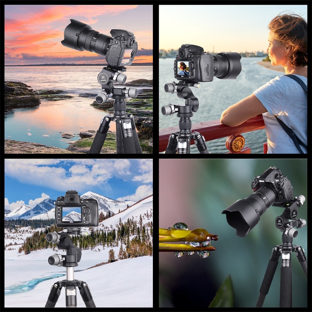 GR5 3-Way Geared Tripod Head with Arca Type QR Plate Millimeter Micro Adjustment