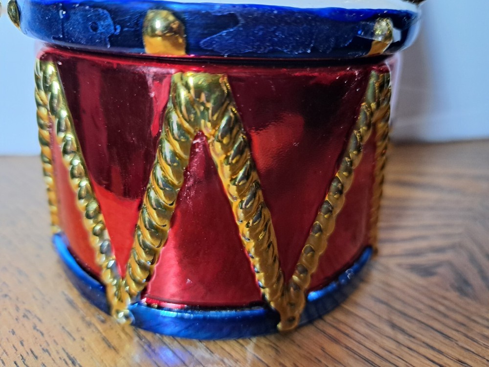 CHRISTOPHER RADKO BEAR ON DRUM TRINKET BOX