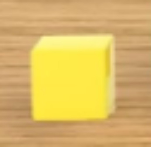 1 small Building Block, used, yellow