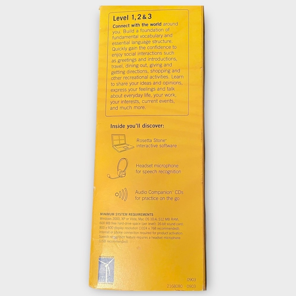 Rosetta Stone Italian Version 3 Level 1-3 Complete Language Learning Software