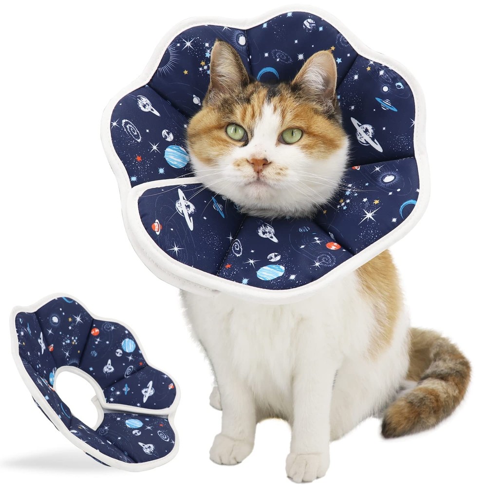 Adjustable Cat Recovery Collar, Soft Protective Cone for Surgery Wound Care
