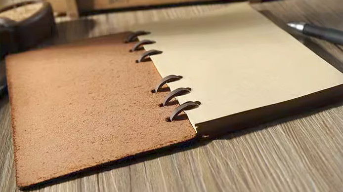 A6 loose leaf Writing note Notebook sketchbook binder Notepad leather brown Q348