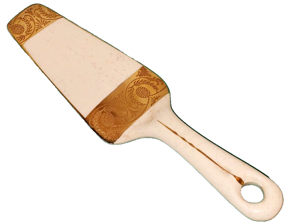 Vintage Cake /Pie/ Wedding Cake Porcelain Server Gold Gilded
