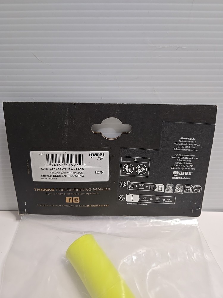 Mares Element Snorkel - High-Quality Snorkel Yellow New & Sealed