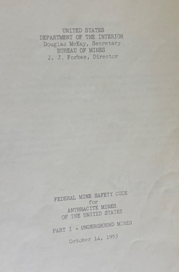 1953 Mine Safety Code + Markson Coal Co. Miner Photo – Anthracite History