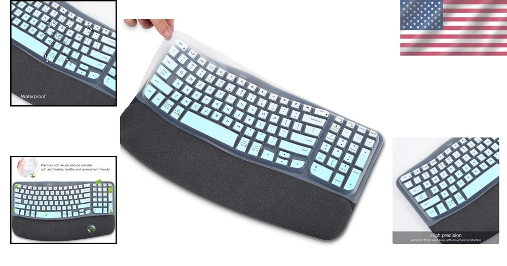 Silicone Keyboard Protector in Ombre Mint for Logitech Wave Keys MK670