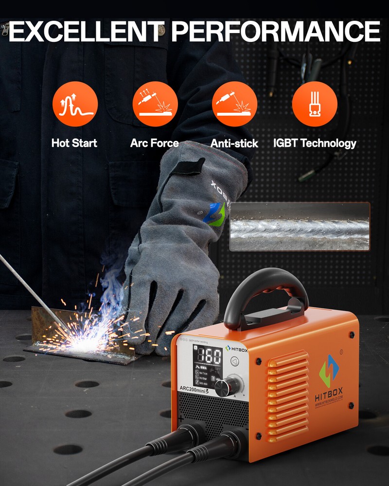 HITBOX Mini Welding Machine 110V MMA/TIG w/ VRD Function 160A Compact ARC Welder