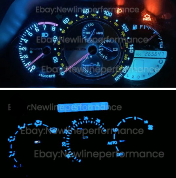 Ice Blue Cluster Led/ Climate Control Combo Bulb Kit for Lexus IS300 2001-2005