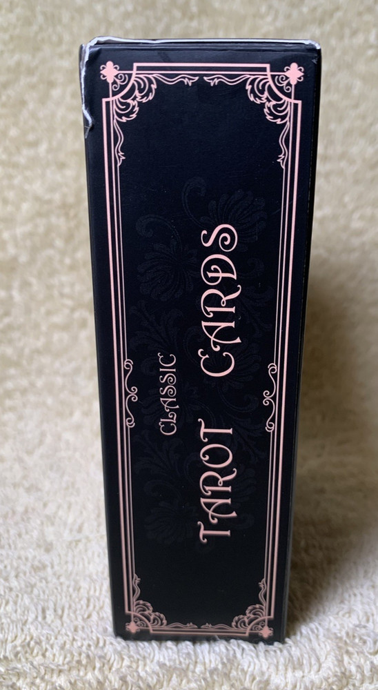 Classic Black Tarot Deck w/ Meanings Guidebook Celestial