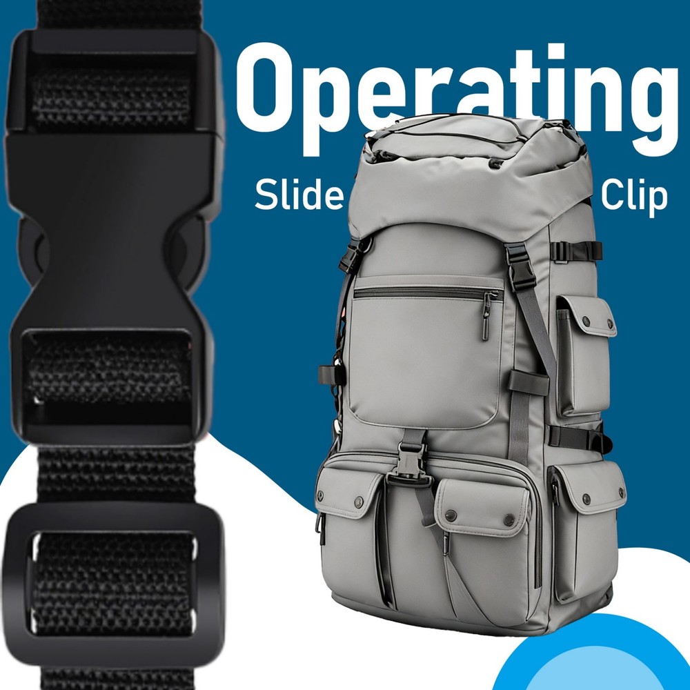 6 Set 1" Quick Side Release Plastic Buckles Clip Buckles for Nylon Webbing Strap