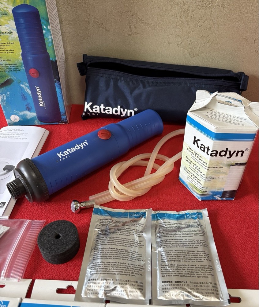 Katadyn Combi Water Filter w/ Spare Combi E Ceramic Filter & 12 Carbon Packets!