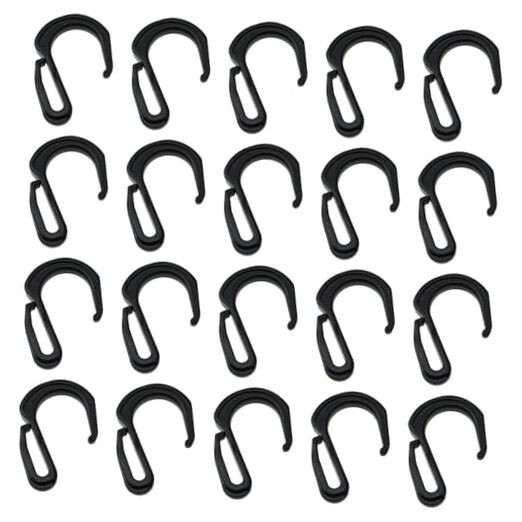 Black Plastic Elastic Cord Hook Cargo Net Hooks Bungee Hooks Plastic S Hook