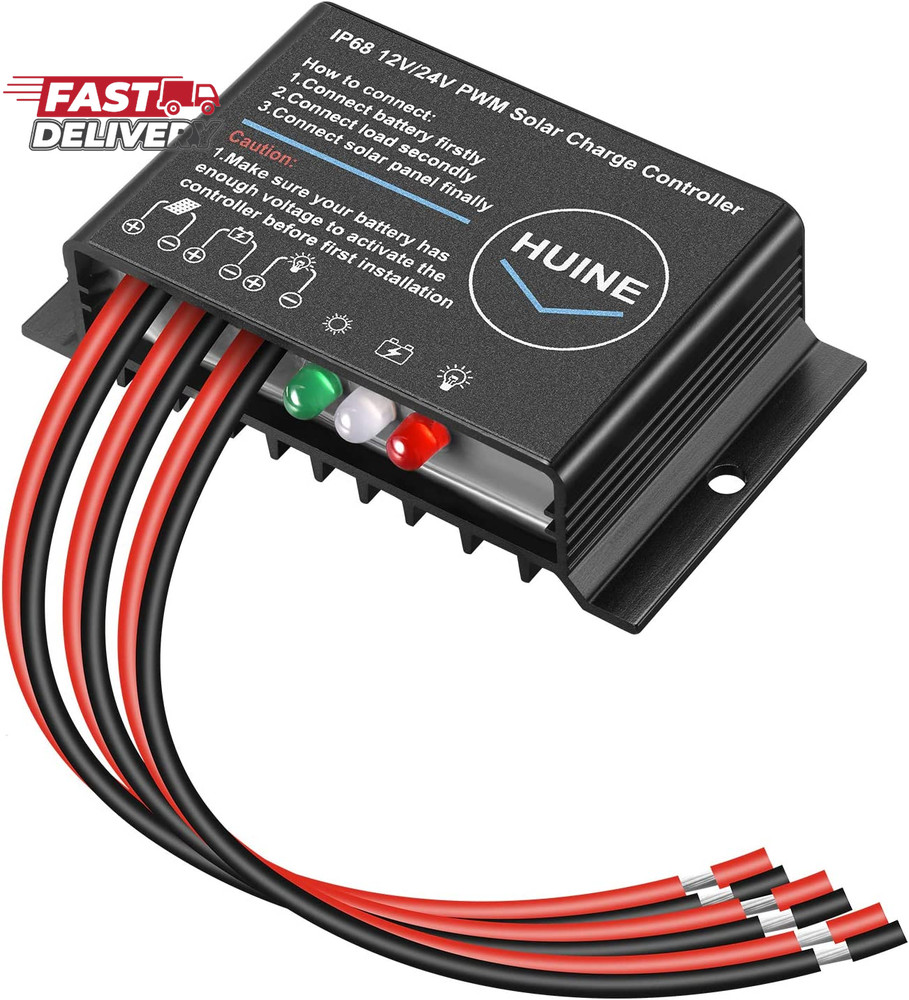 20A 12V 24V Auto IP68 Waterproof PWM Solar Charge Controller Solar Panel Battery