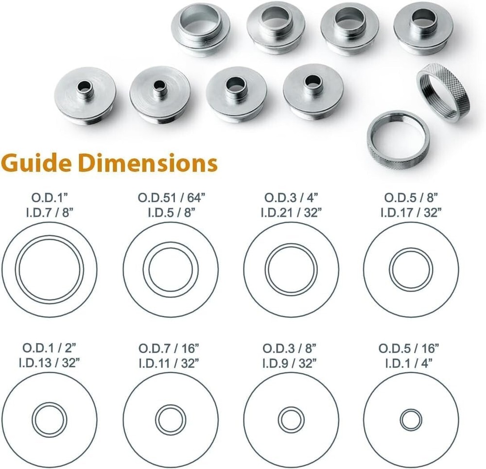 Durable Router Template Guides with Carrying Case - 8 Sizes for Custom Projects