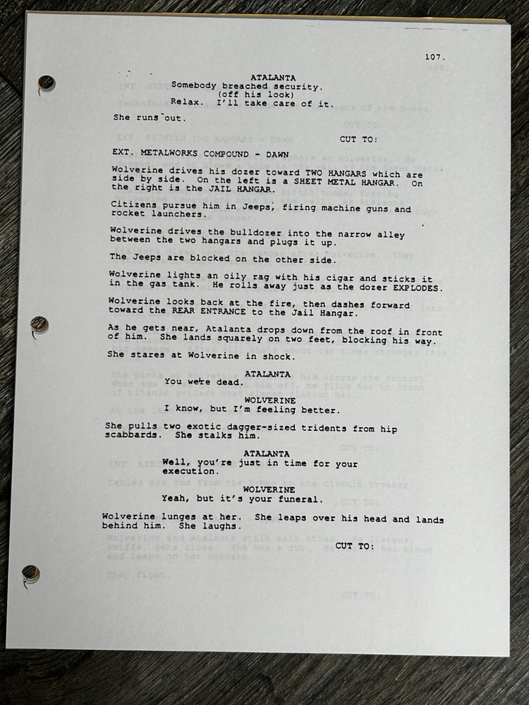 WOLVERINE AND THE X-MEN Script Movie Screenplay Gary Goldman Marvel Comics