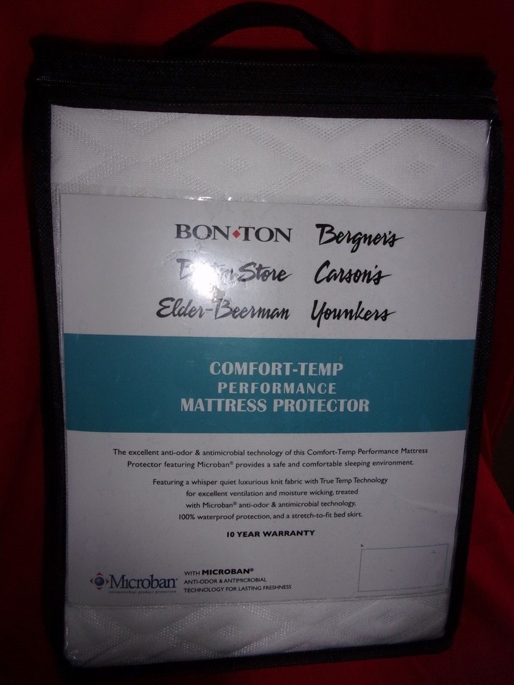 Queen Comfort-Temp Performance Waterproof Mattress Protector With Microban New