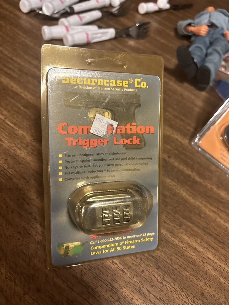NOS SECURECASE Trigger Lock Set Heavy Duty 3 Digit Combination Lock for Handguns