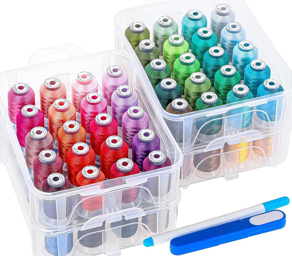 Embroidery Machine Thread 80 Spools - High Strength Polyester 500m Janome RA ...