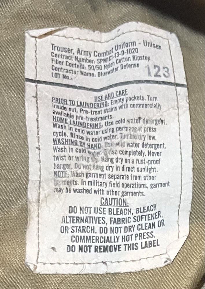 Army Combat Pants Uniform Small/Short, Fits 27-31