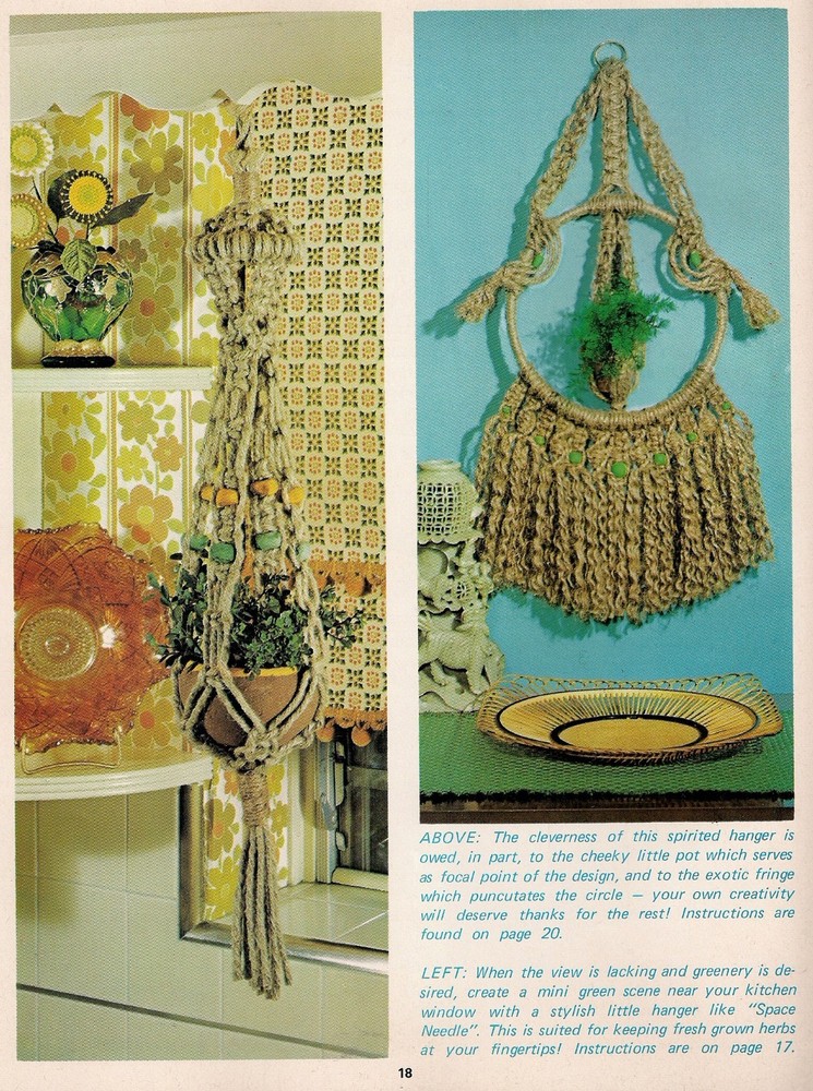 Hanging Bird Bath Pattern - Craft Book: # H228 Macrame Hangers for Small Spaces