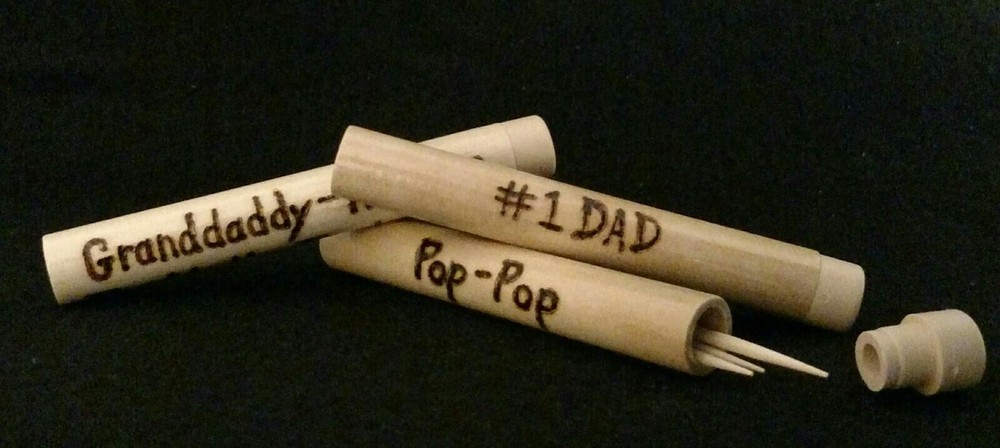 STOCKING STUFFERS 🎅 Personalized Wood-burned Toothpick Holder NAME, INITIALS..