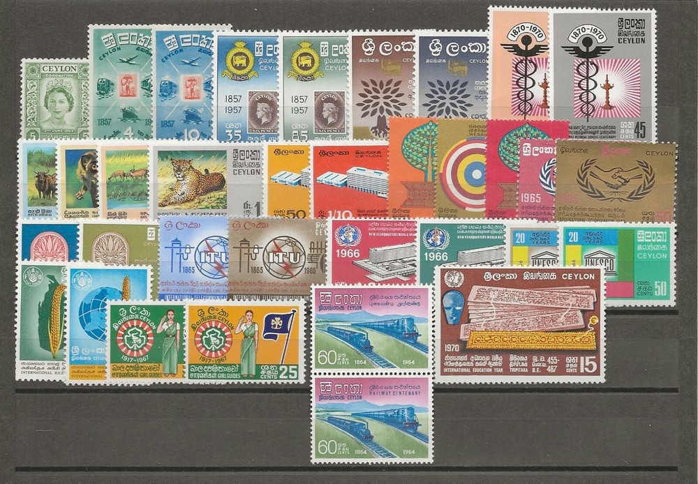 CEYLON 1953/70 "Commemoratives" MNH Cat £66.65