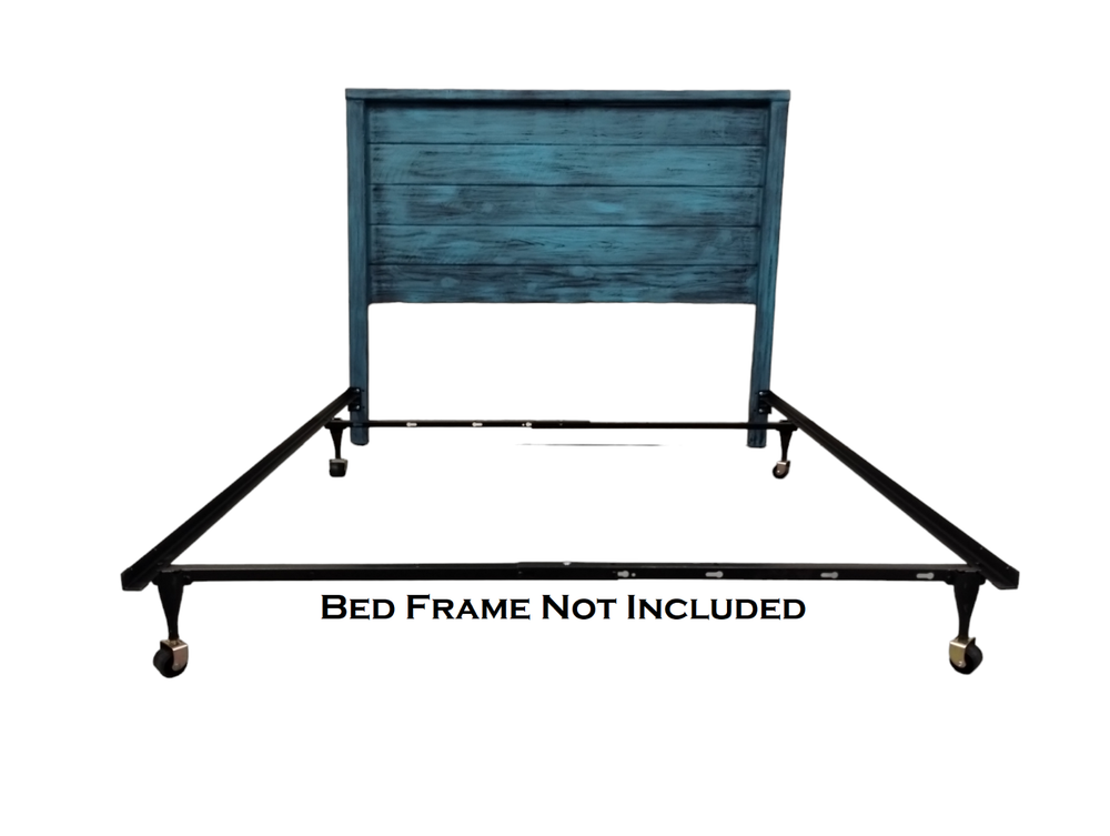 Full Size Turquoise Distressed Handcrafted Solid Wood Headboard Made In US HBFTQ