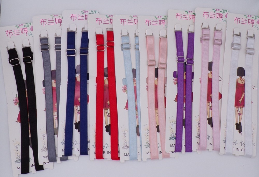 BRA STRAPS - PLAIN - ADJUSTABLE - (SIL) - 1 CM WIDTH - VARIOUS COLOURS