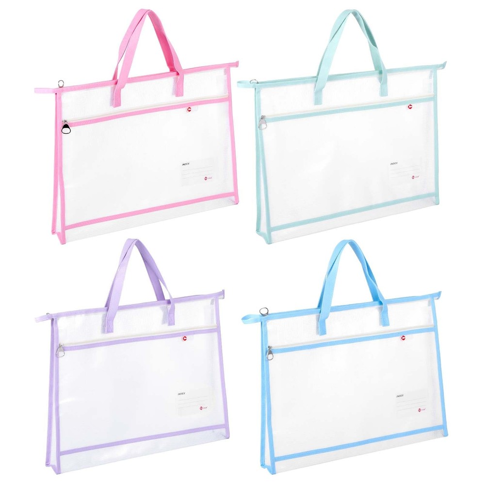 4 Pcs A3 Project Bag for Quilting Craft Storage 4 Pcs, Multicolor