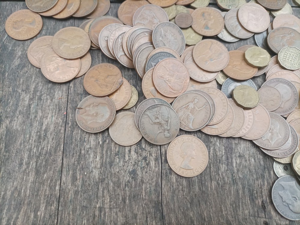 Vintage One Penny Coins + Three Pence Bundle