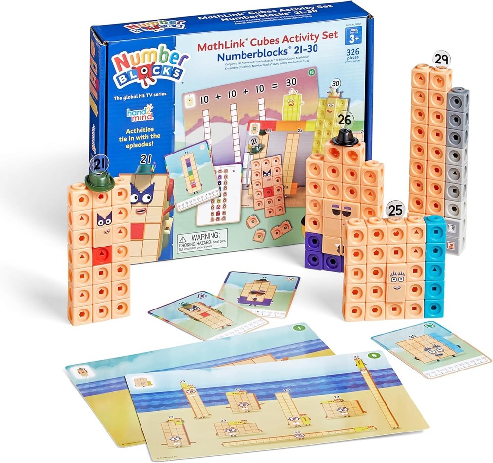 hand2mind MathLink Cubes Numberblocks 21-30 Activity Set, 20 Preschool...