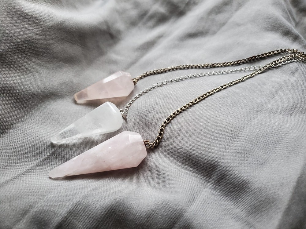 Rose Quartz Crystal Pendulum Healing Spiritual