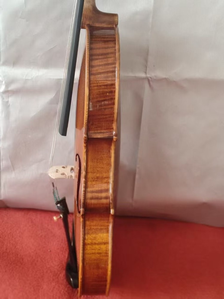 Professional 4/4 violin Solid European flamed maple back spruce top hand carvedA