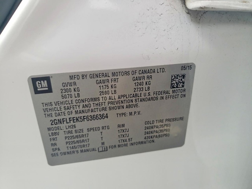 EQUINOX 2015 Transmission Shift OEM