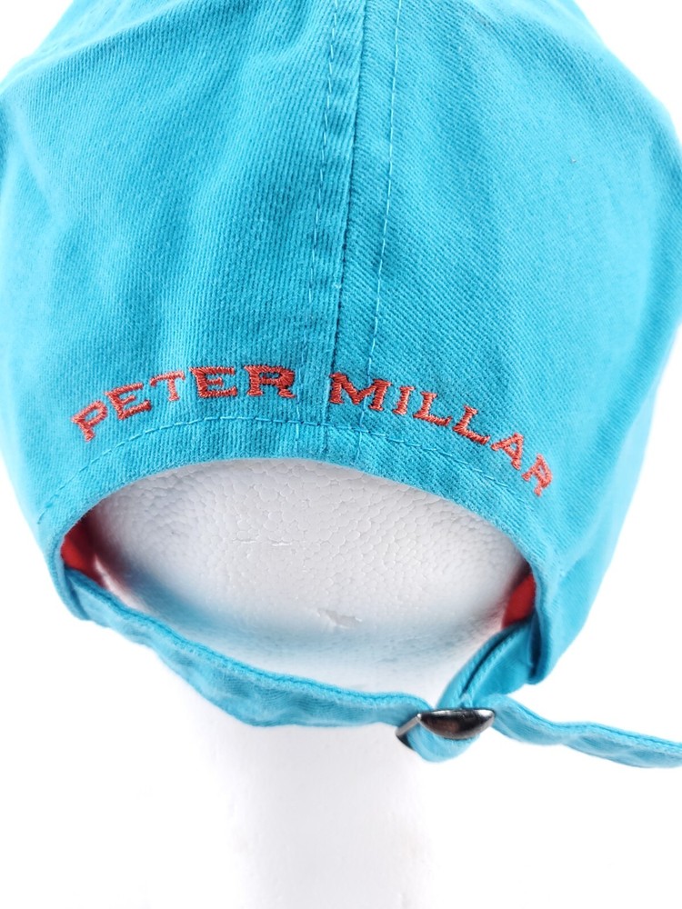 Peter Millar Hat Cap Strap back Golf Adjustable Embroidered Logo Turquoise