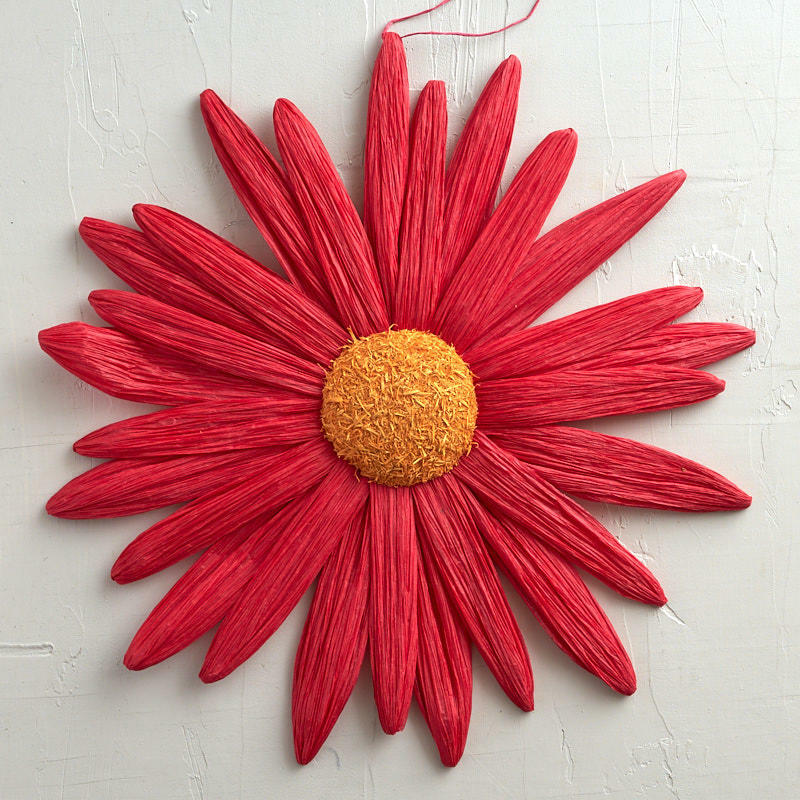 Hot Pink Paper Twist Display Daisy