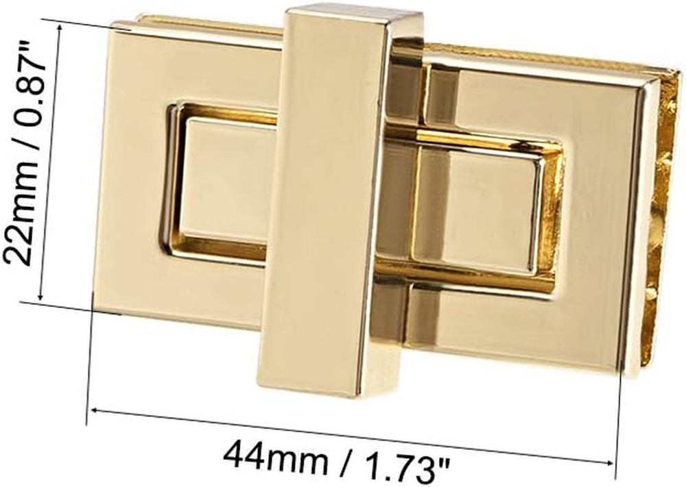 2 Sets Rectangular Purses Twist Lock 44mm X 22mm Clutches Closures for DIY Ba...