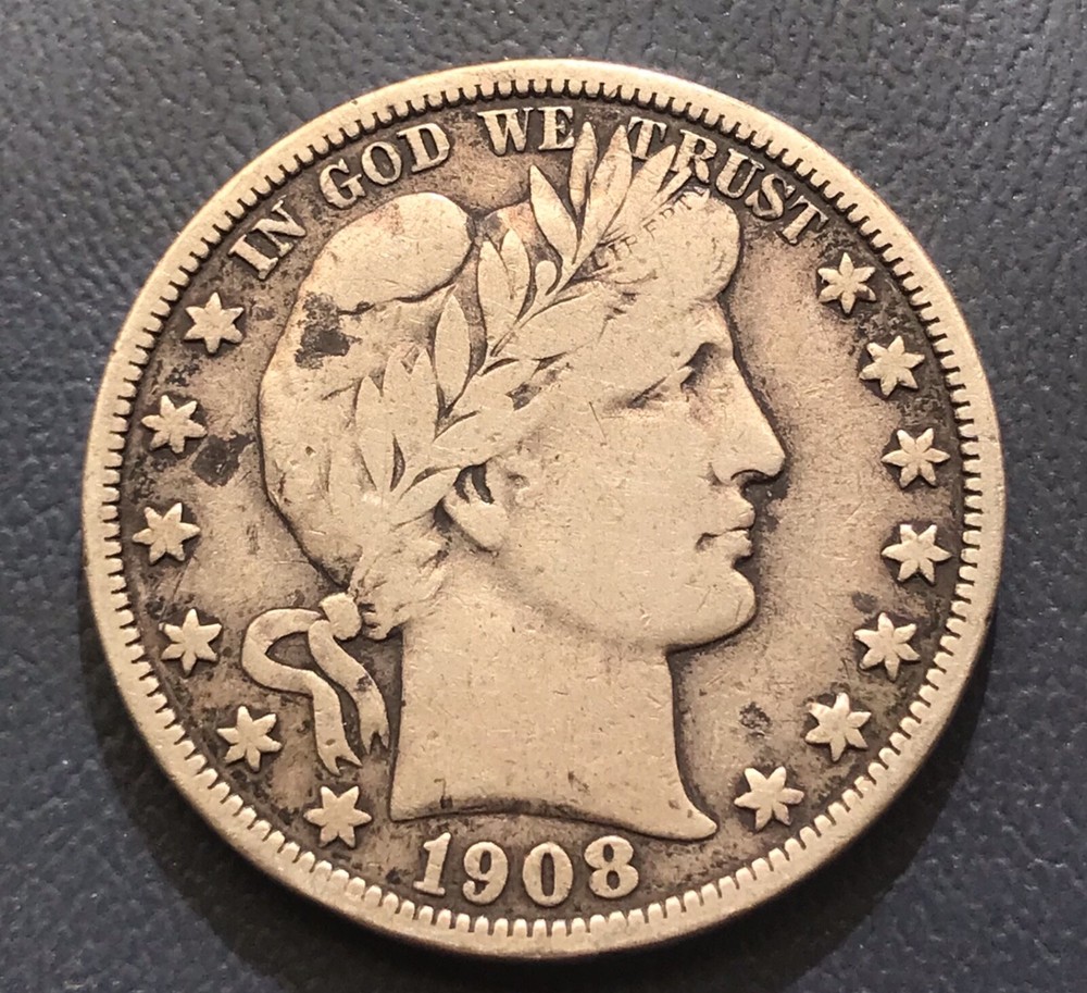 1908-o Barber half dollar ,  fine , scarce